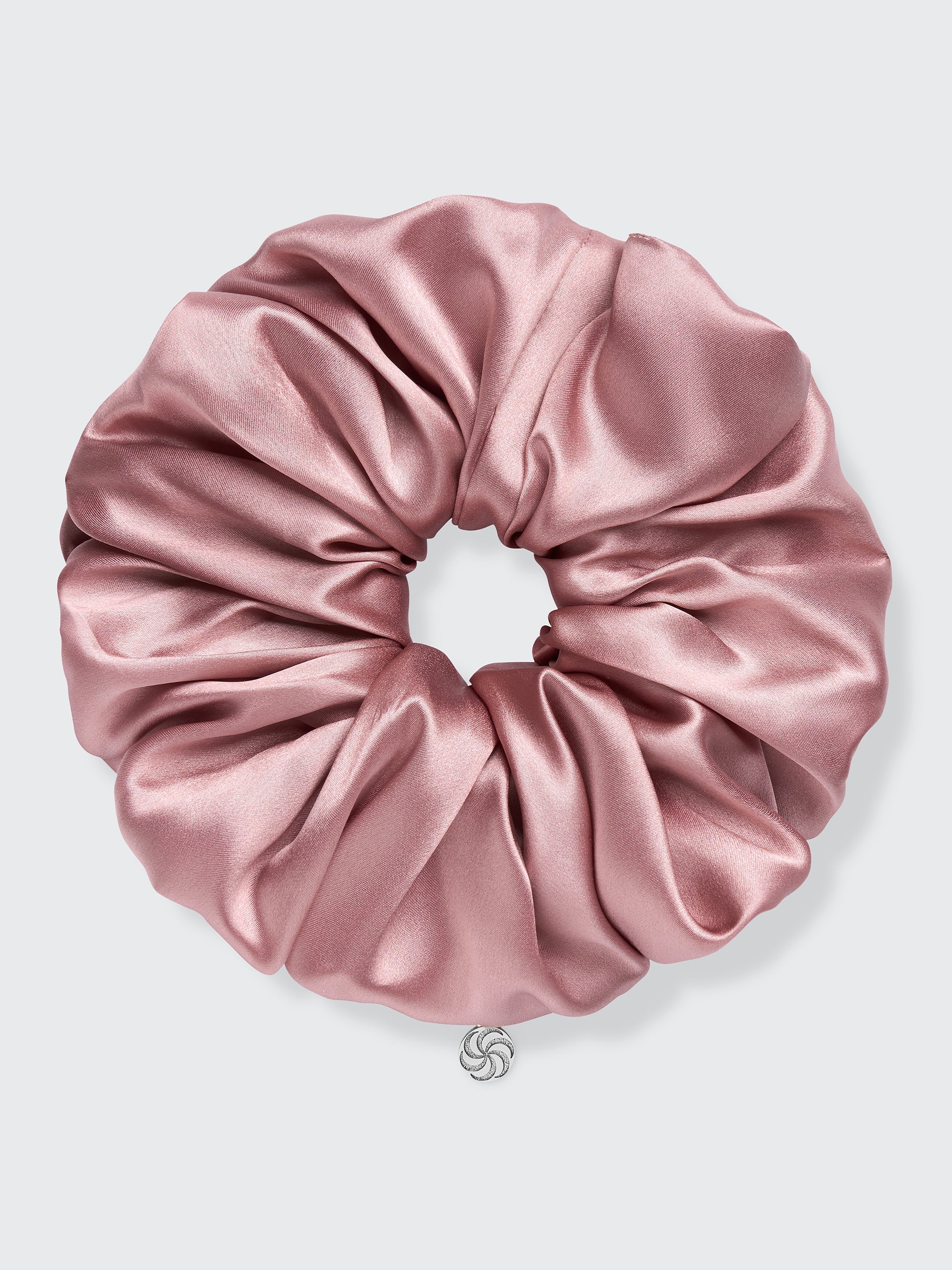 Oversized silk scrunchie in Dusty Pink - packshot - CONTOUROSE