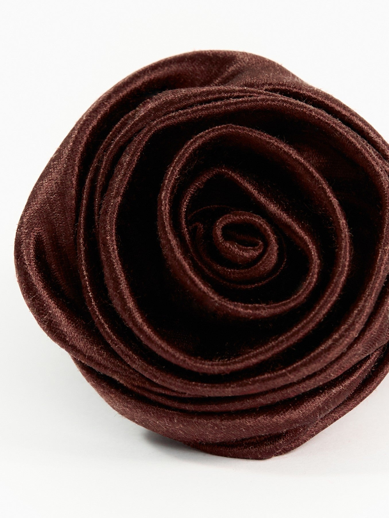 Rose scrunchie in Chocolate Brown - Fabric detail - CONTOUROSE
