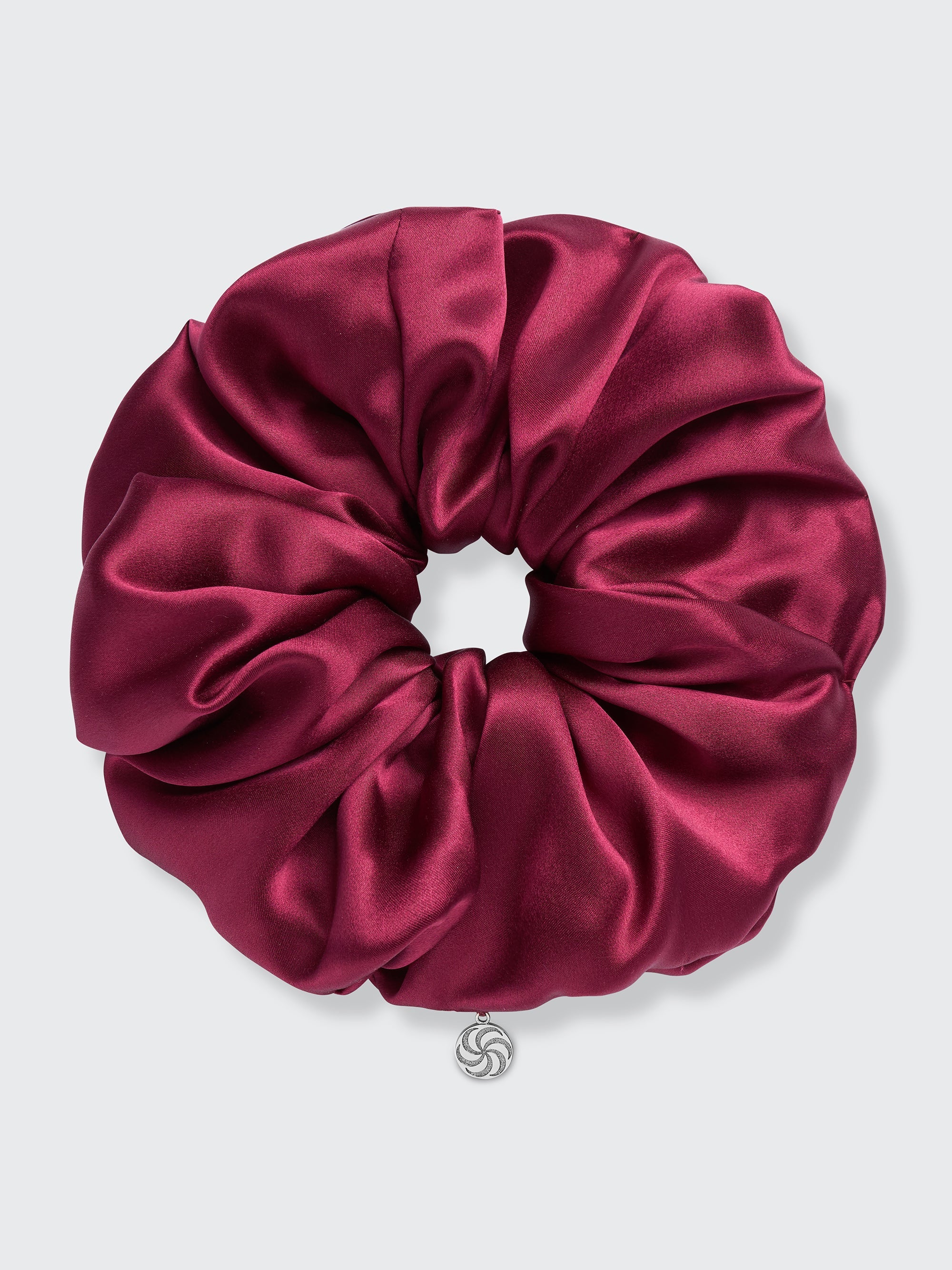 Oversized silk scrunchie in Bordeaux - packshot - CONTOUROSE