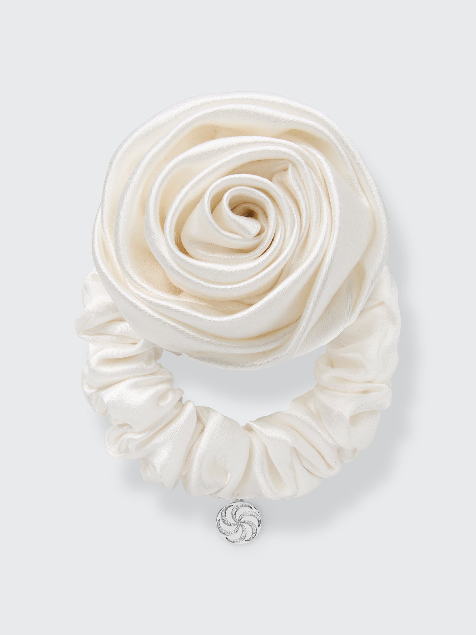 Rose scrunchie in Ivory - packshot - CONTOUROSE