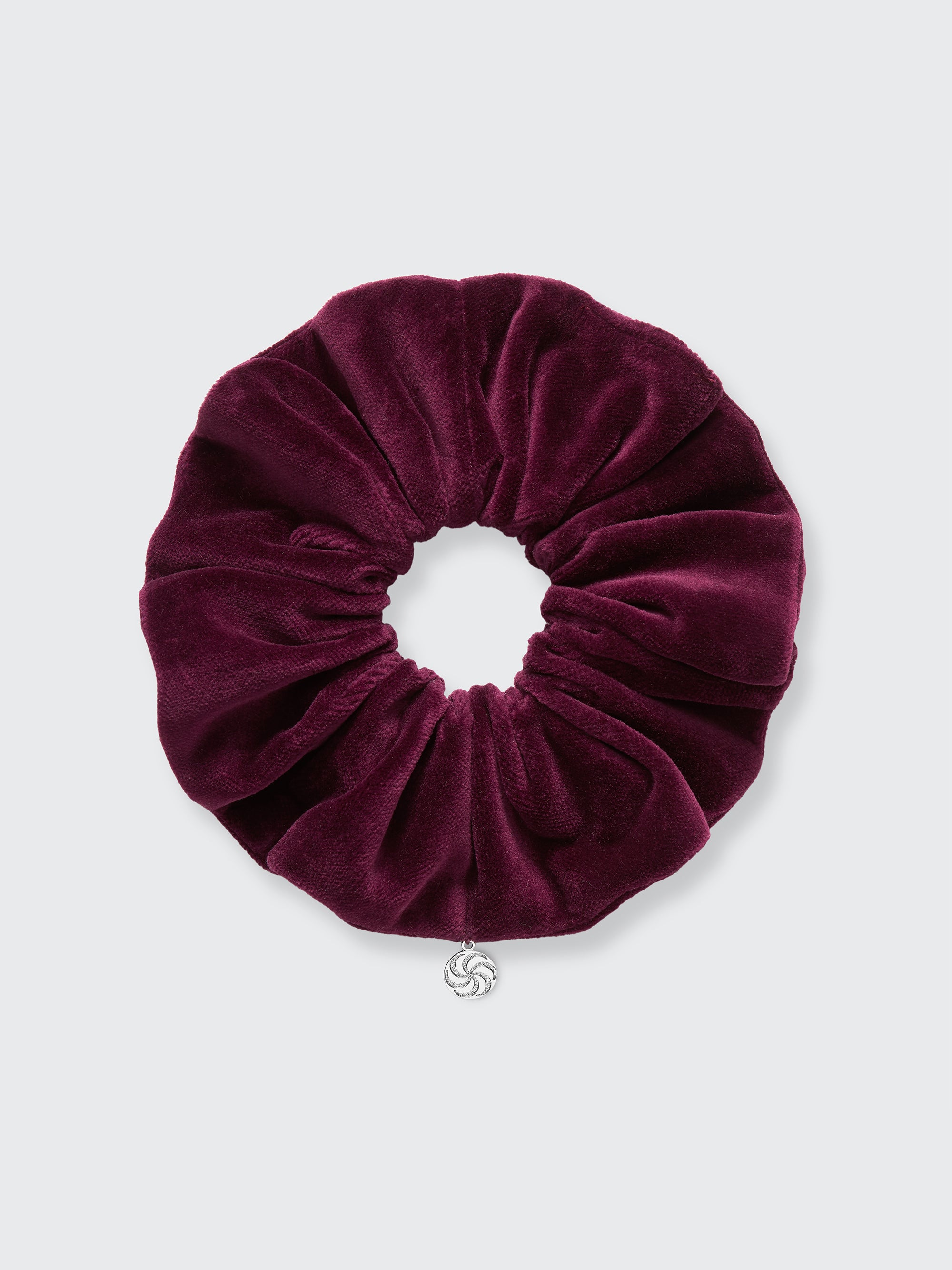 Velvet scrunchie in Burgundy - packshot, front - CONTOUROSE