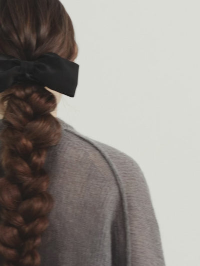 Hair bow scrunchie in Black - product video - CONTOUROSE